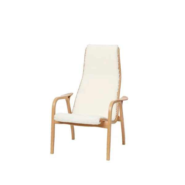 Swedese Fauteuil enfant Lamini peau de mouton offwhite, chêne huilé