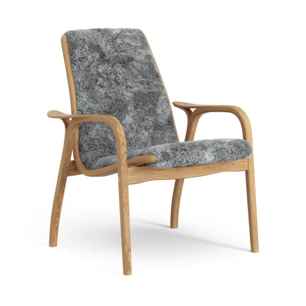 Swedese Fauteuil Laminett chêne huilé/peau de mouton Scandinavian Grey (gris)