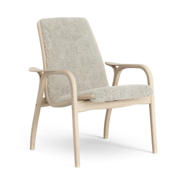 Swedese Fauteuil Laminett chêne pigmenté blanc/peau de mouton Moonlight (beige)