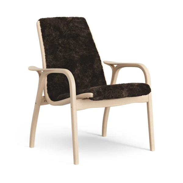 Swedese Fauteuil Laminett hêtre laqué/peau de mouton Espresso (marron)