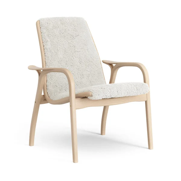 Swedese Fauteuil Laminett hêtre laqué/peau de mouton Offwhite (blanc)