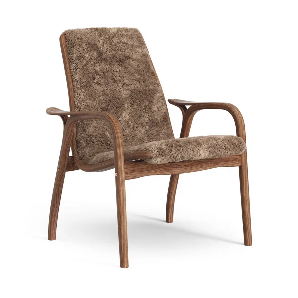 Swedese Fauteuil Laminett noyer huilé/peau de mouton Sahara (marron nougat)