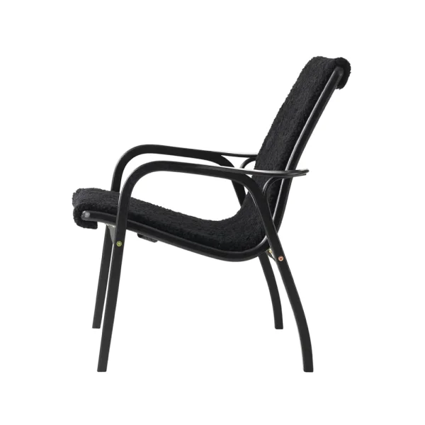 Swedese Fauteuil Laminett Peau de mouton black-hêtre lasuré noir