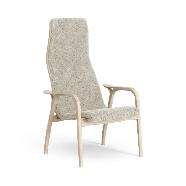 Swedese Fauteuil Lamino chêne pigmenté blanc/peau de mouton Moonlight (beige)