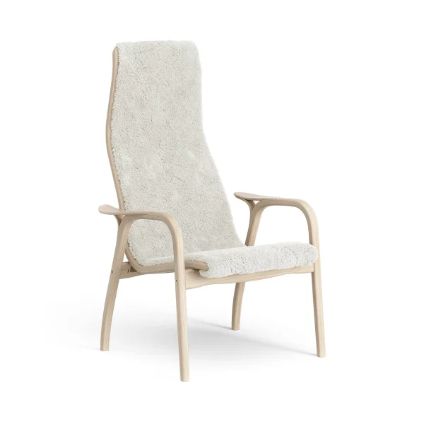 Swedese Fauteuil Lamino chêne pigmenté blanc/peau de mouton Offwhite (blanc)