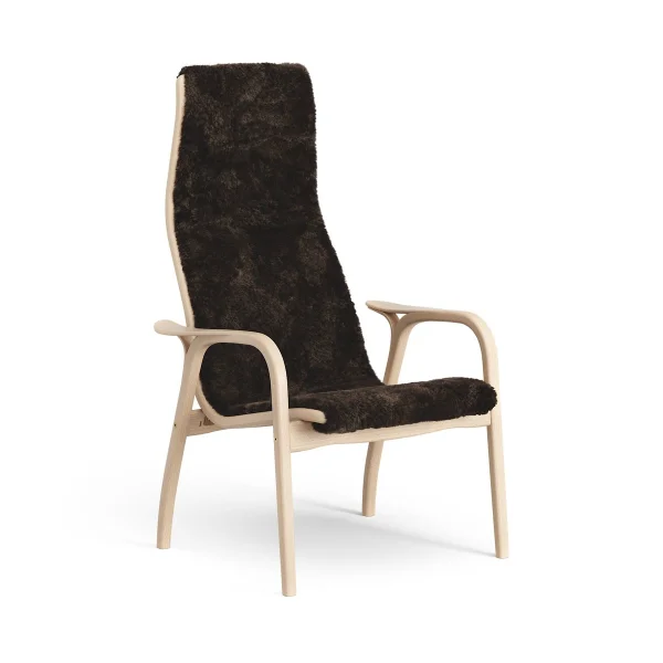 Swedese Fauteuil Lamino hêtre laqué/peau de mouton Espresso (marron)