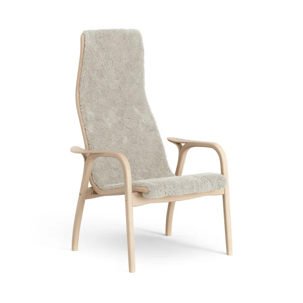 Swedese Fauteuil Lamino hêtre laqué/peau de mouton Moonlight (beige)