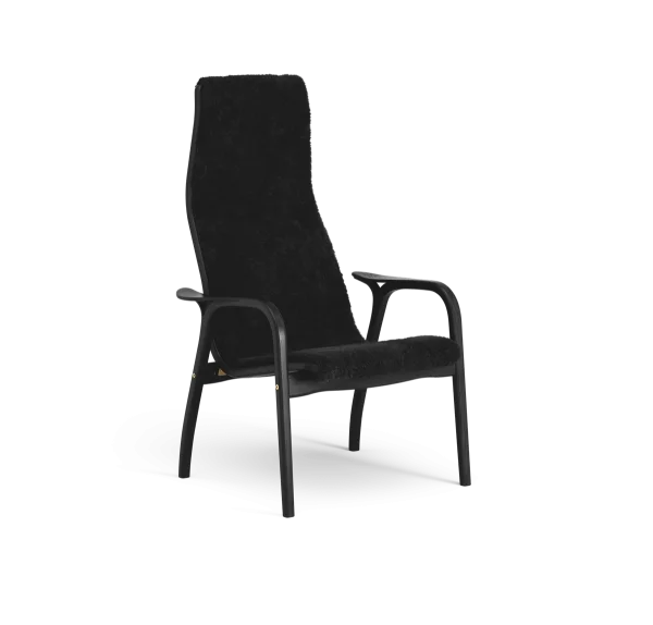 Swedese Fauteuil Lamino Peau de mouton black-hêtre lasuré noir