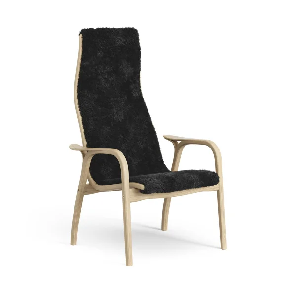 Swedese Fauteuil pour enfant Lamini chêne laqué/peau de mouton Black (noir)