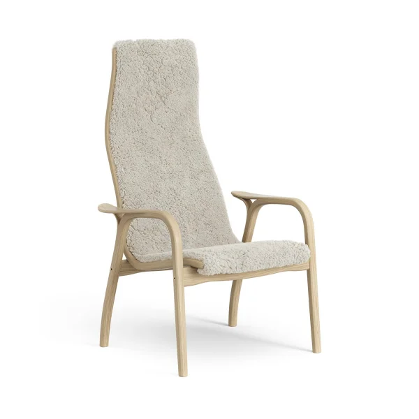 Swedese Fauteuil pour enfant Lamini chêne laqué/peau de mouton Moonlight (beige)