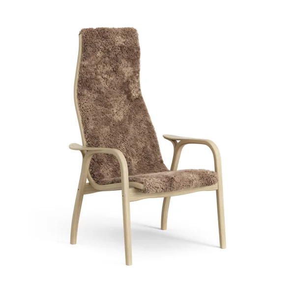 Swedese Fauteuil pour enfant Lamini chêne laqué/peau de mouton Sahara (marron nougat)