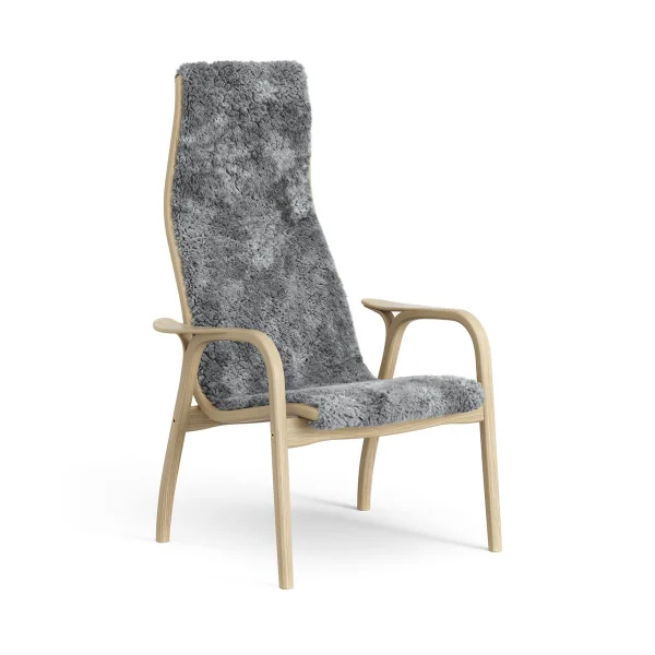 Swedese Fauteuil pour enfant Lamini chêne laqué/peau de mouton Scandinavian Grey (gris)