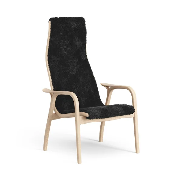 Swedese Fauteuil pour enfant Lamini hêtre laqué/peau de mouton Black (noir)