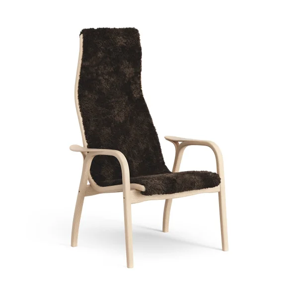 Swedese Fauteuil pour enfant Lamini hêtre laqué/peau de mouton Espresso (marron)