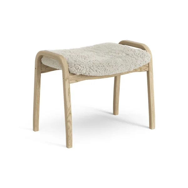 Swedese Repose-pieds pour enfant Lamini chêne laqué/peau de mouton Moonlight (beige)