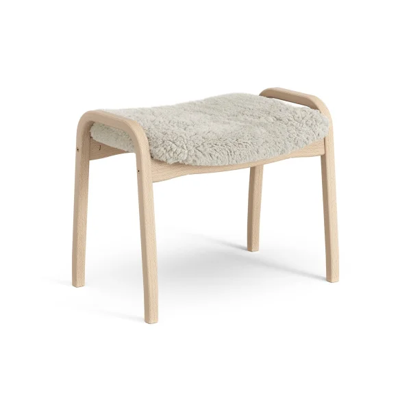 Swedese Repose-pieds pour enfant Lamini hêtre laqué/peau de mouton Moonlight (beige)