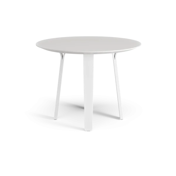 Swedese Table à manger Divido blanc, ø95cm, pieds en frêne vernis blanc