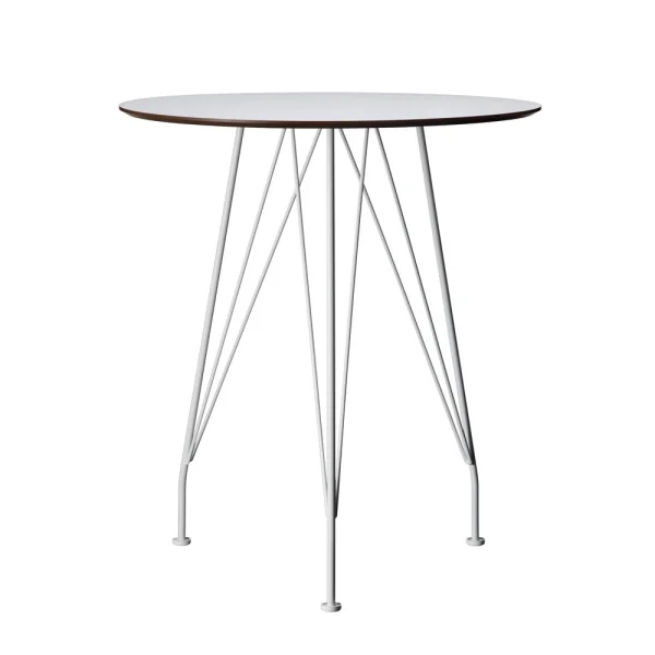Swedese Table bistrot Desirée Blanc, ø 64 cm, base laquée blanche