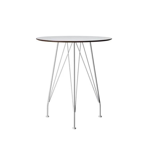 Swedese Table bistrot Desirée Stratifié blanc, ø 110 cm, base laquée blanche