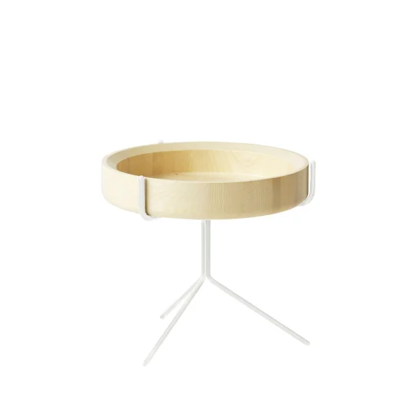 Swedese Table Drum laqué naturel-h.36cm-structure blanche