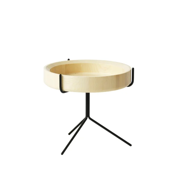 Swedese Table Drum laqué naturel-h.36cm-structure noire