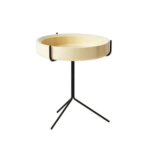 Swedese Table Drum laqué naturel-h.46cm-structure noire