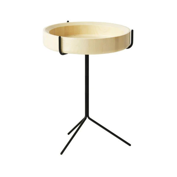 Swedese Table Drum laqué naturel-h.56cm-structure noire