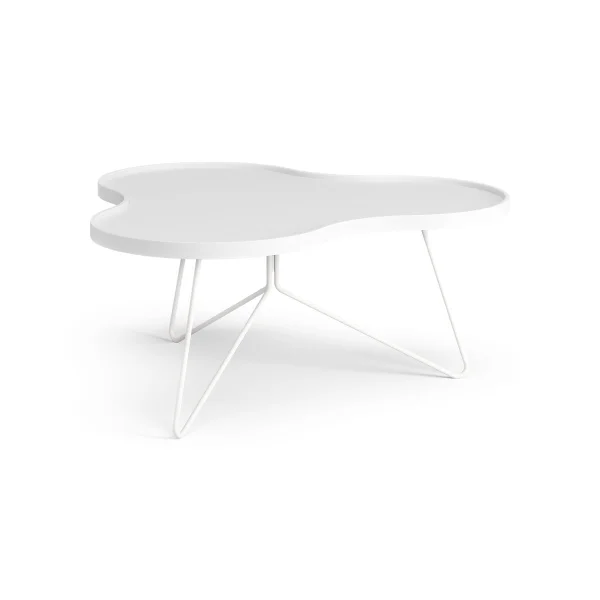 Swedese Table Flower mono 84x90 cm H39 cm frêne laminé blanc