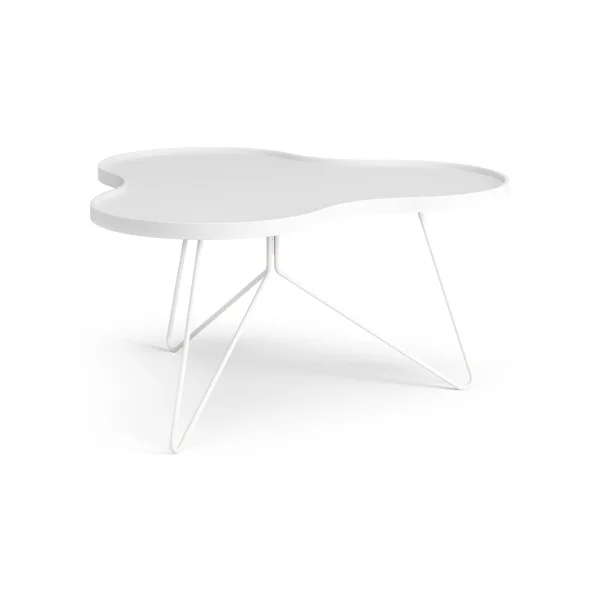 Swedese Table Flower mono 84x90 cm H45 cm frêne laminé blanc