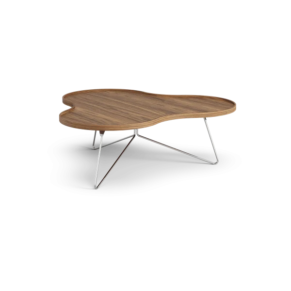 Swedese Table Flower Mono édition spéciale 107x114 cm H39 cm noyer laqué acier chromé