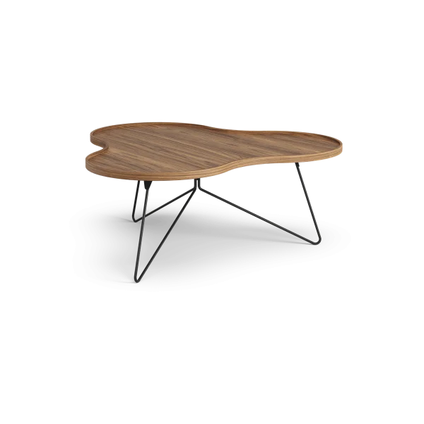 Swedese Table Flower Mono édition spéciale 107x114 cm H45 cm noyer laqué acier noirci