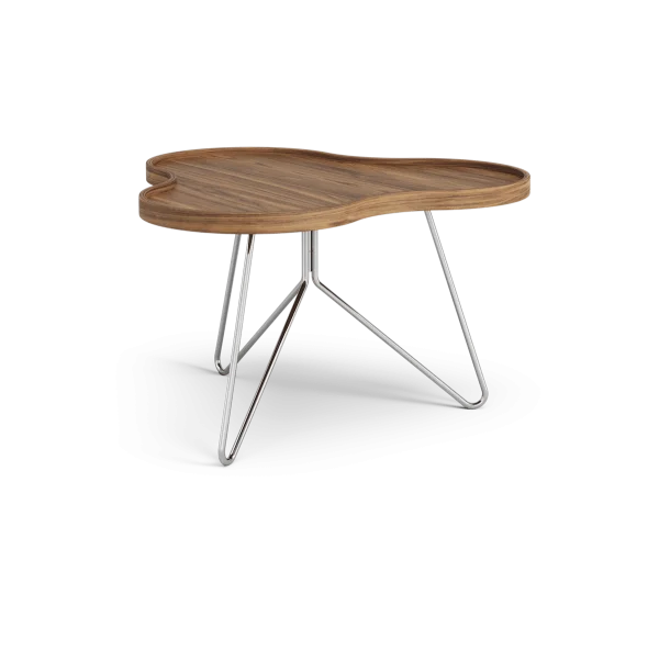 Swedese Table Flower Mono édition spéciale 62x66 cm H39 cm noyer laqué acier chromé