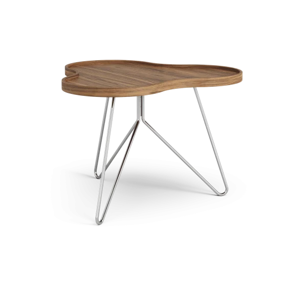 Swedese Table Flower Mono édition spéciale 62x66 cm H45 cm noyer laqué acier chromé