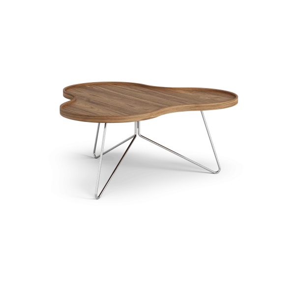 Swedese Table Flower Mono édition spéciale 84x90 cm H39 cm noyer laqué acier chromé