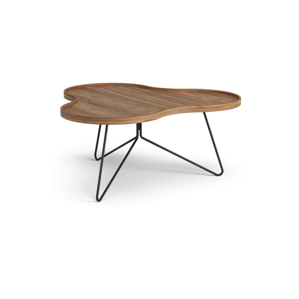 Swedese Table Flower Mono édition spéciale 84x90 cm H39 cm noyer laqué acier noirci