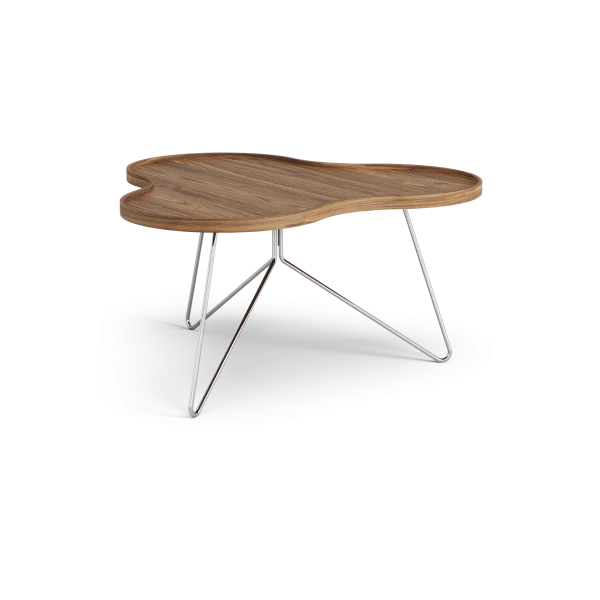 Swedese Table Flower Mono édition spéciale 84x90 cm H45 cm noyer laqué acier chromé