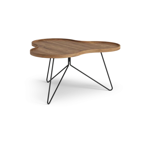 Swedese Table Flower Mono édition spéciale 84x90 cm H45 cm noyer laqué acier noirci