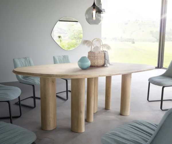 Table-à-manger Widoa 200x120 cm Manguier White Wash