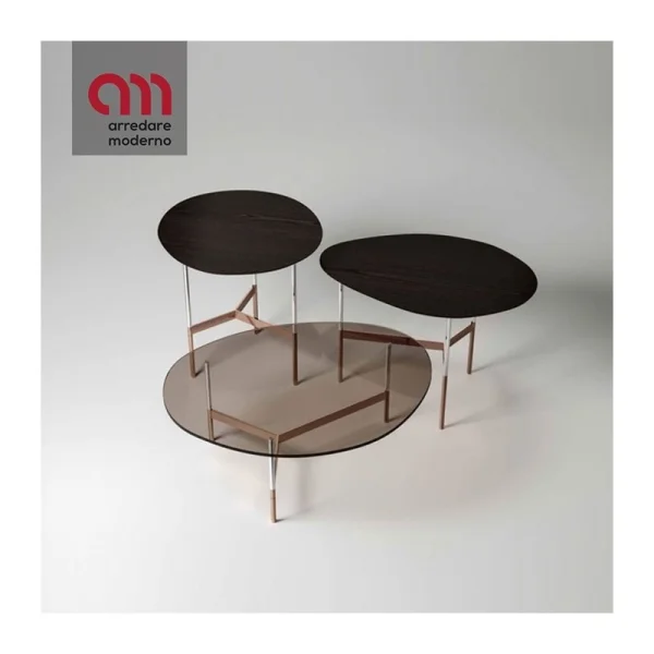 Table basse After9 Tonelli Design plateau en bois