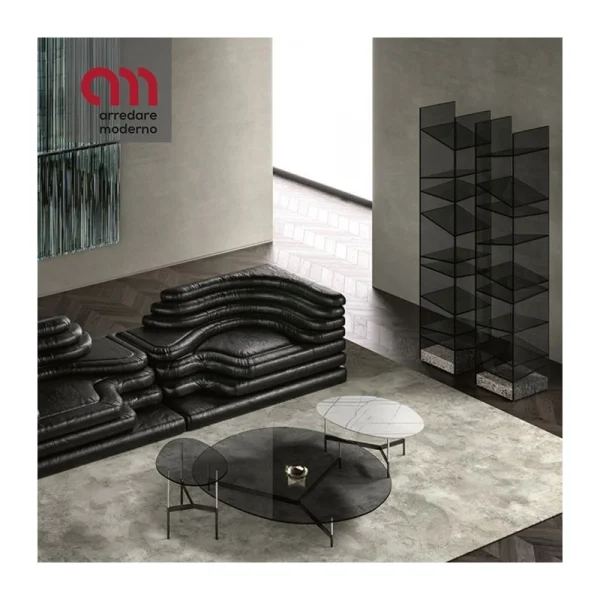 Table basse After9 Tonelli Design plateau en verre