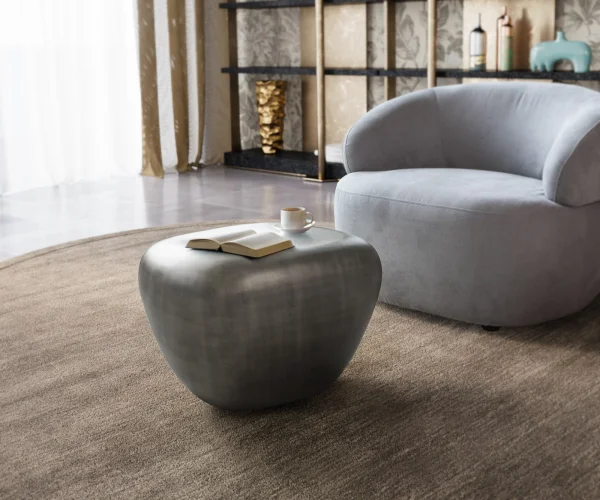 Table basse Caramia 65x55 cm argent métallisé