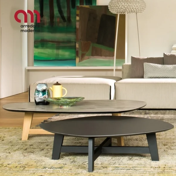 Table basse Phoenix Moroso base en bois