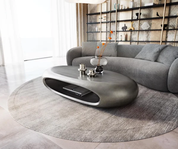 Table-basse Sinor 140x65 cm Argent métallisé