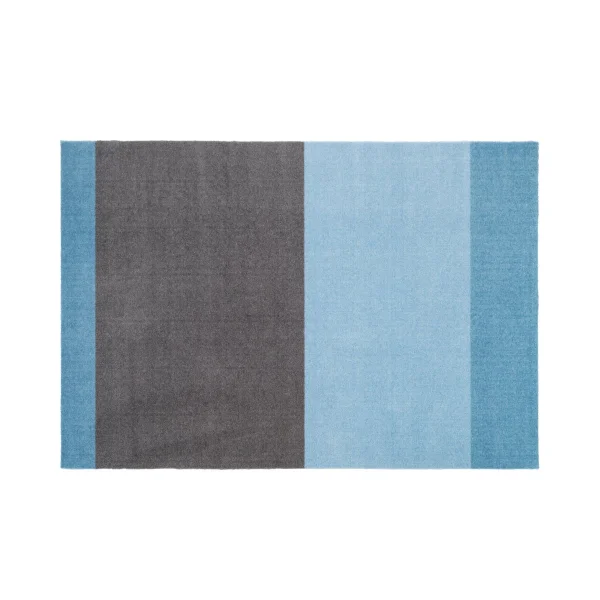 tica copenhagen Stripes by tica, horizontal, tapis de couloir Blue-steel grey, 90x130 cm