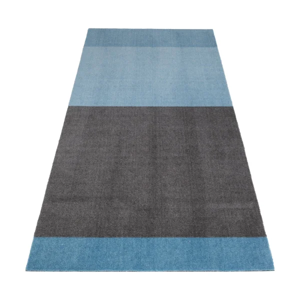 tica copenhagen Stripes by tica, horizontal, tapis de couloir Blue-steel grey, 90x200 cm