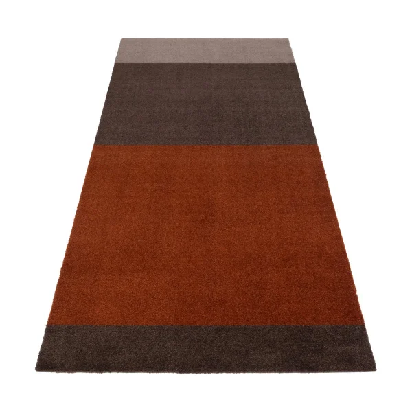 tica copenhagen Stripes by tica, horizontal, tapis de couloir Brown-terracotta, 90x200 cm