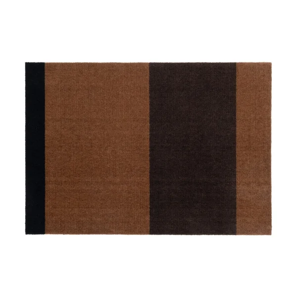 tica copenhagen Stripes by tica, horizontal, tapis de couloir Cognac-dark brown-black, 90x130 cm