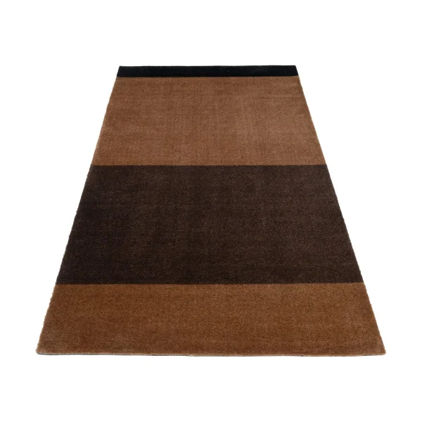 tica copenhagen Stripes by tica, horizontal, tapis de couloir Cognac-dark brown-black, 90x200 cm