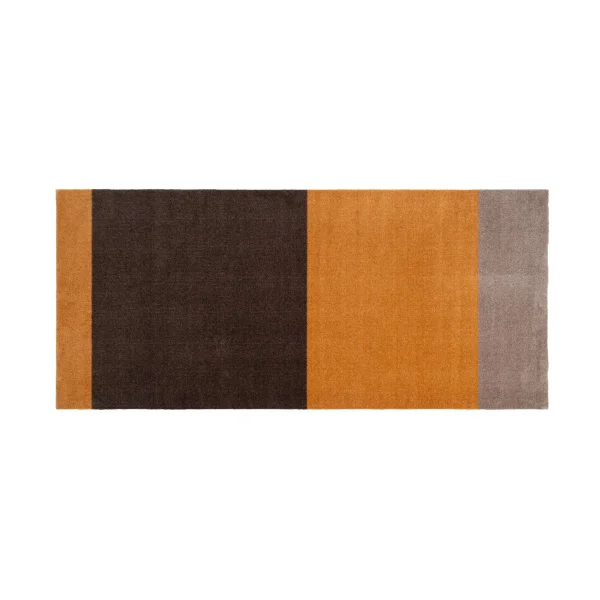 tica copenhagen Stripes by tica, horizontal, tapis de couloir Dijon-brown-sand, 90x200 cm