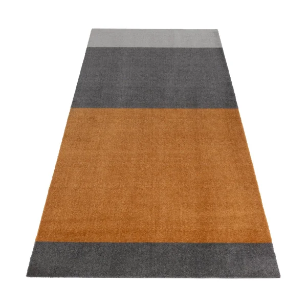 tica copenhagen Stripes by tica, horizontal, tapis de couloir Grey-grey-dijon, 90x200 cm